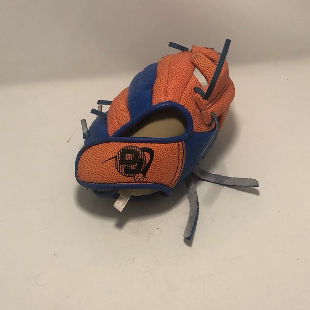 Kids Orange and Blue Baseball Glove - Youth Softball Practice Glove